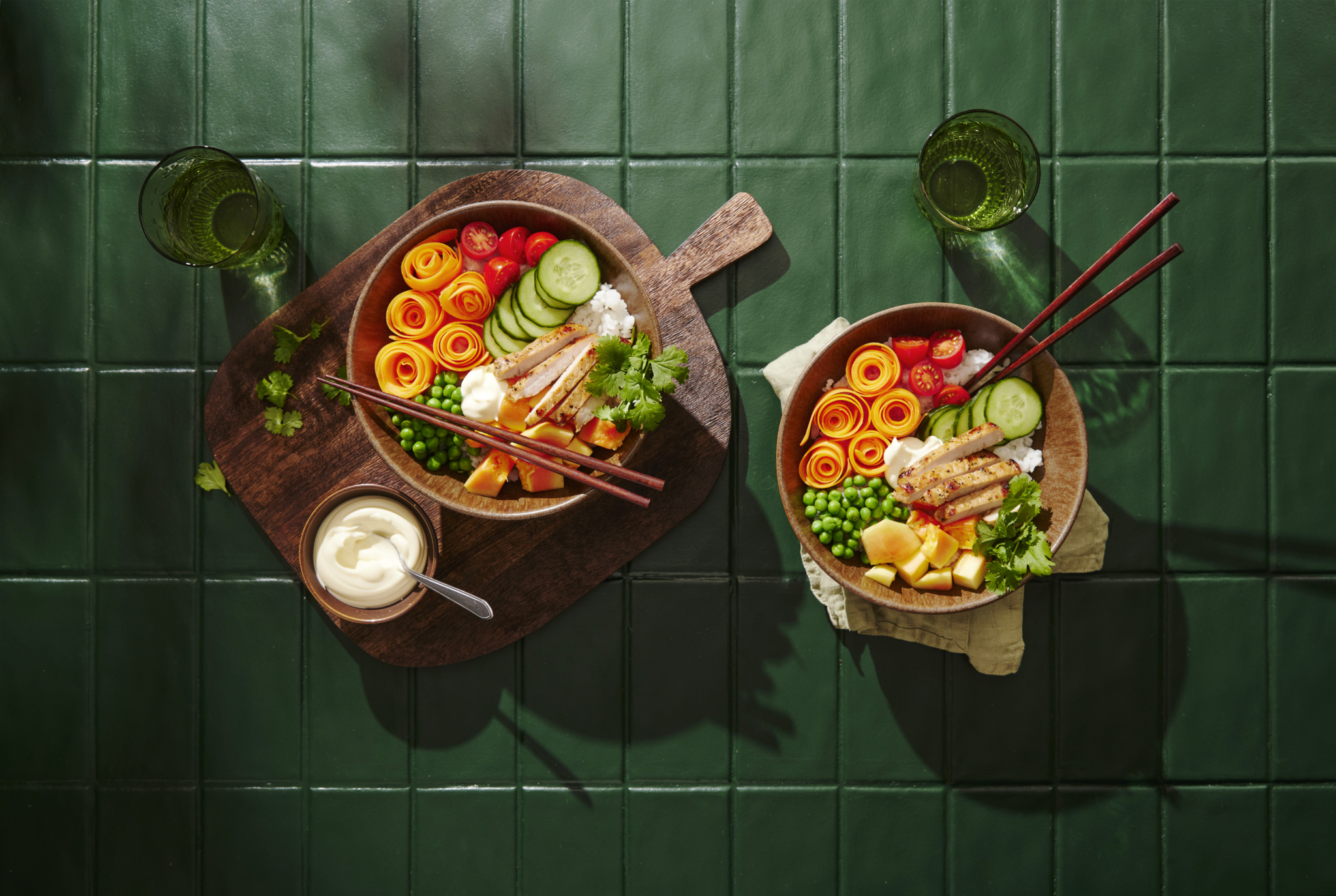 Poke bowl possulla ja papaijalla
