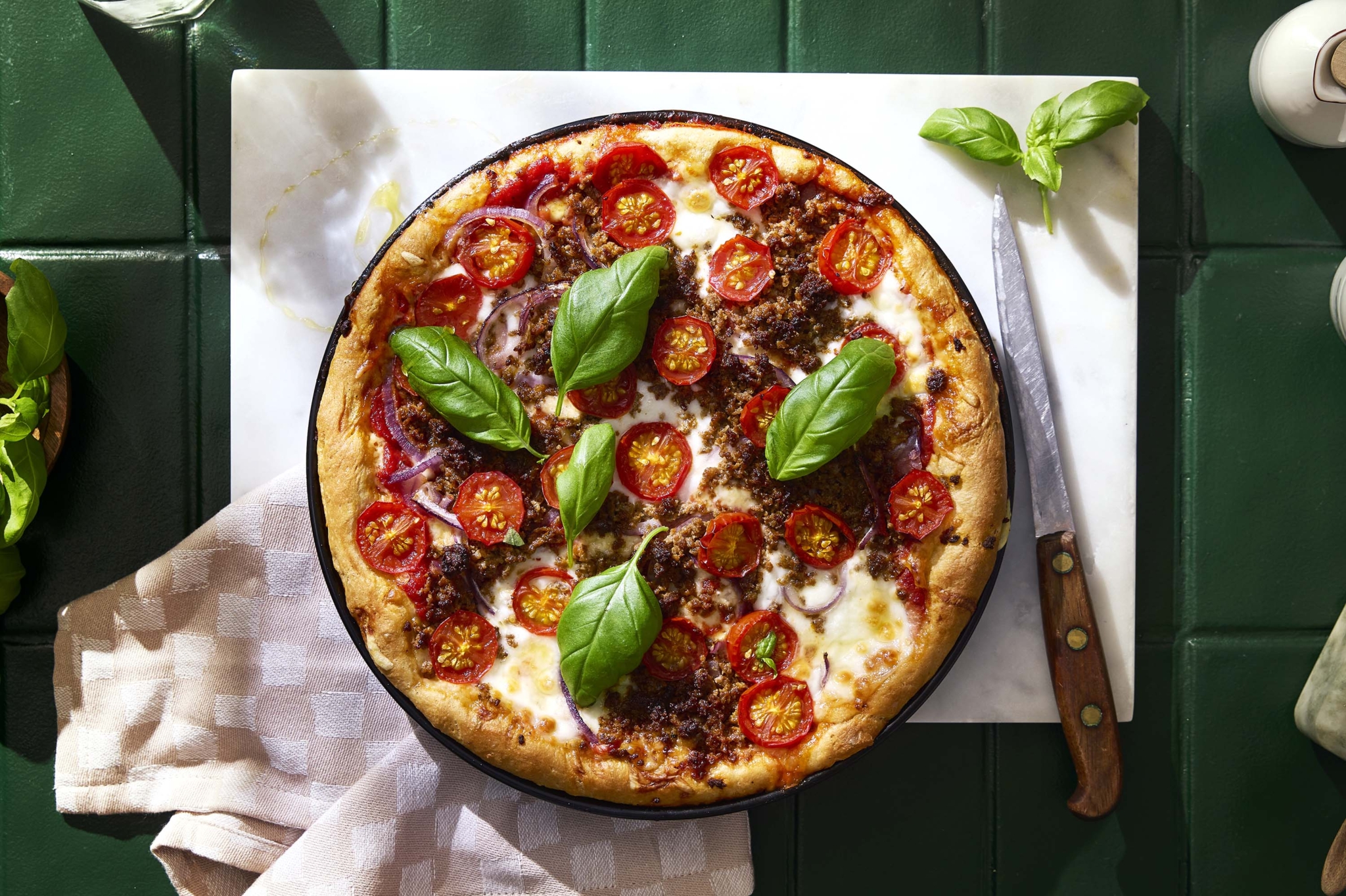 Ndujapannpizza med mozzarella och honung
