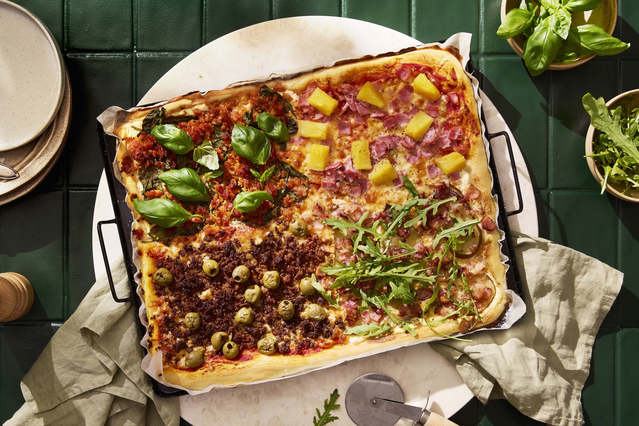 Quattro Stagioni -plåt­pizza