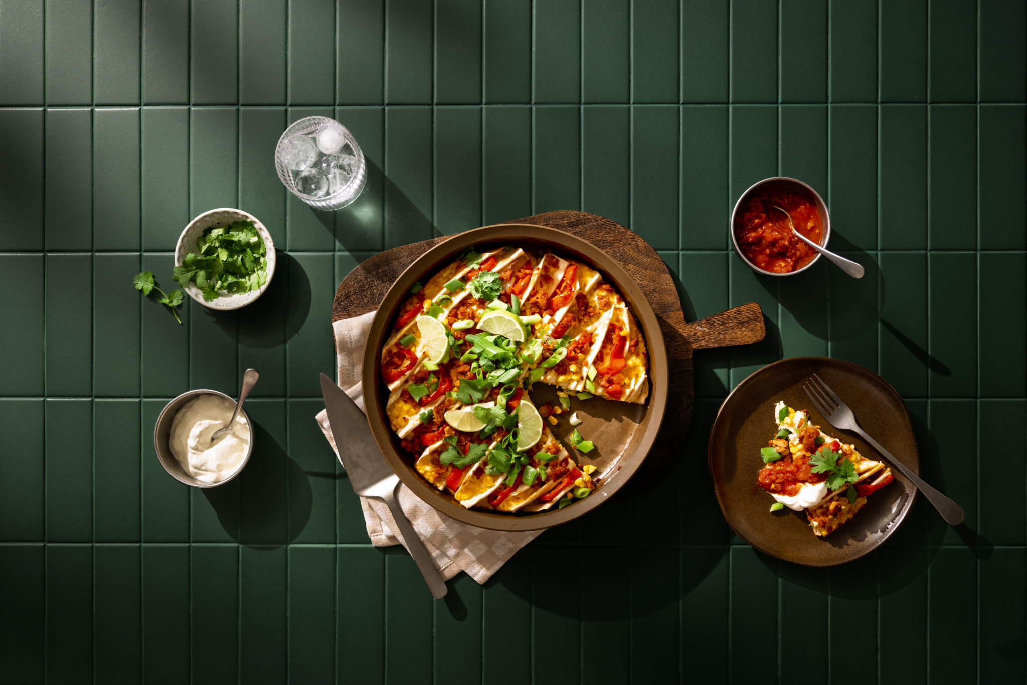 Tortillapaj med Buffalo kycklingcrunch
