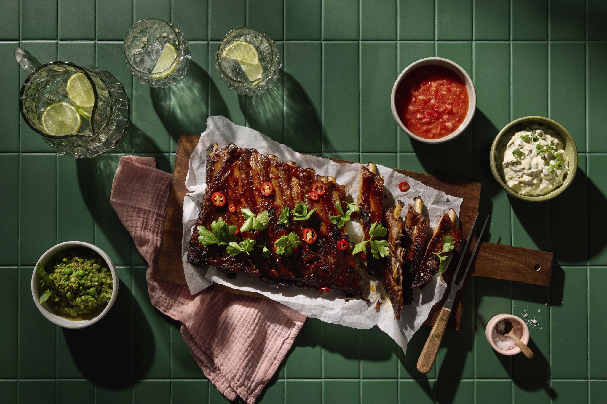 Läckra ribs med tre varianter på sås