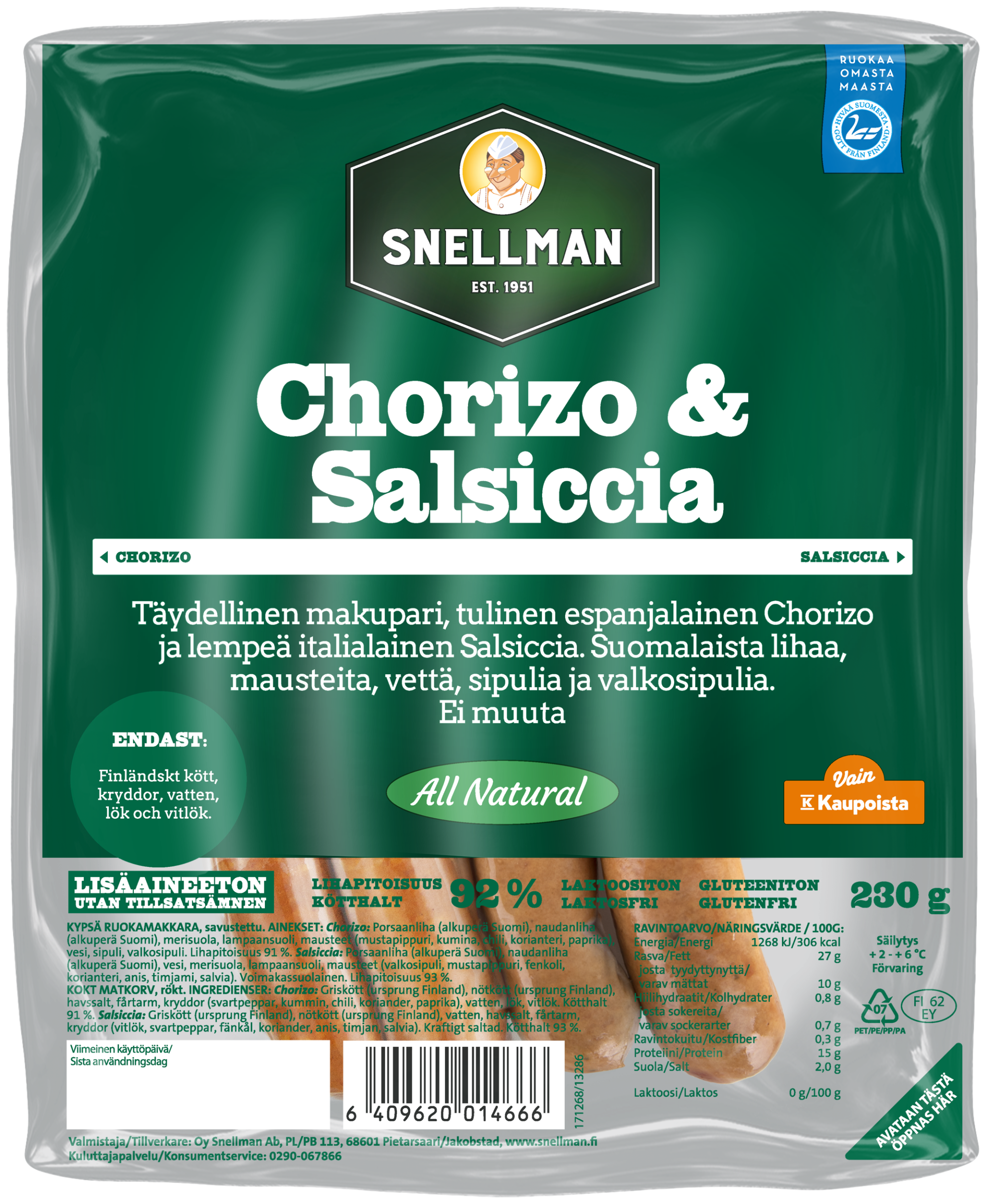 All Natural Chorizo & Salsiccia