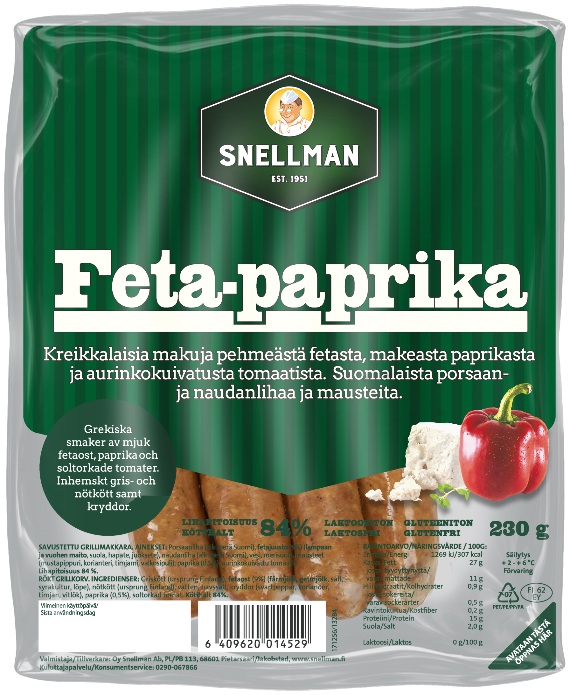 Feta-Paprika Grillimakkara